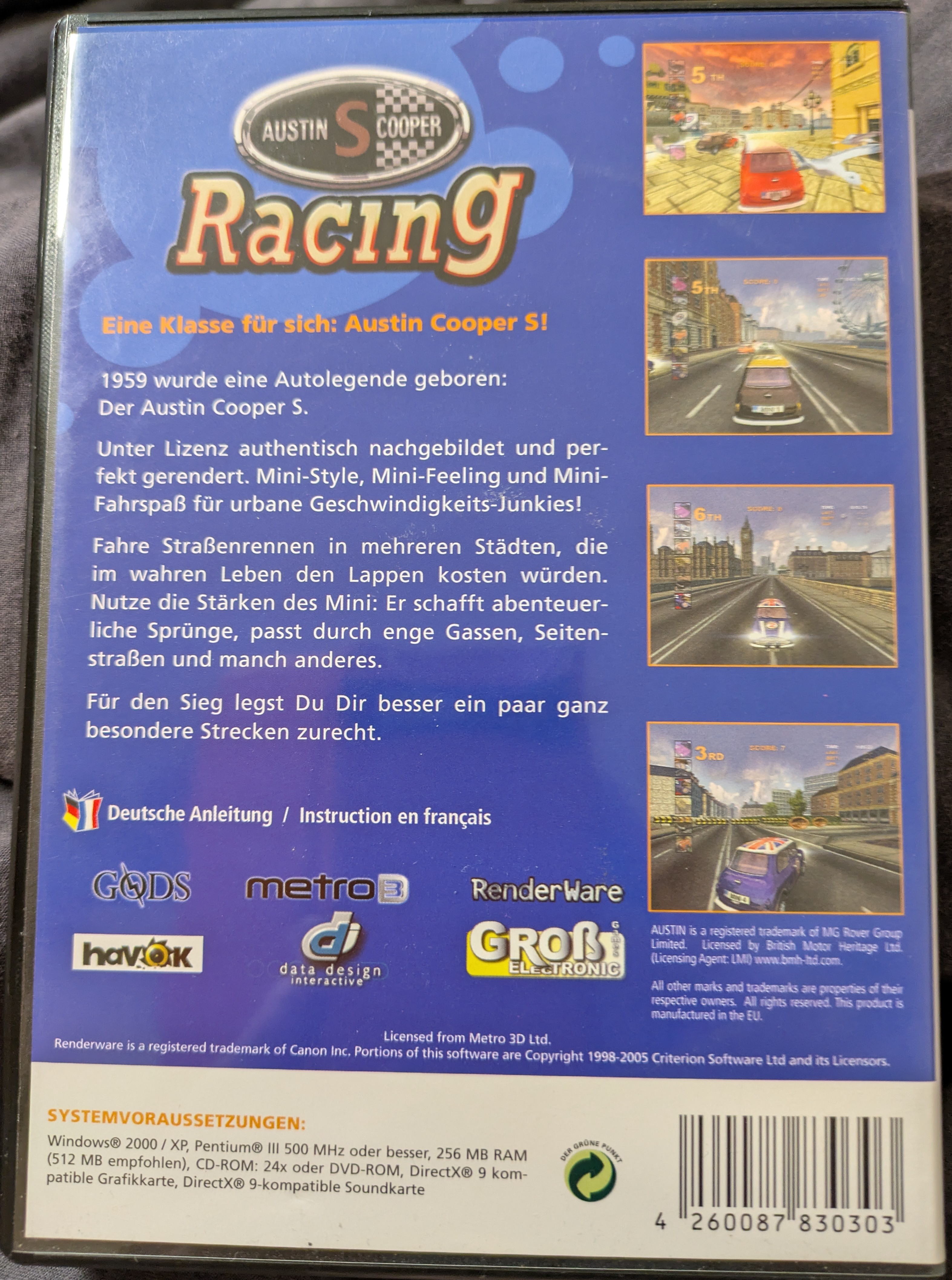 Austin Cooper S Racing DVD Box Cover Back
