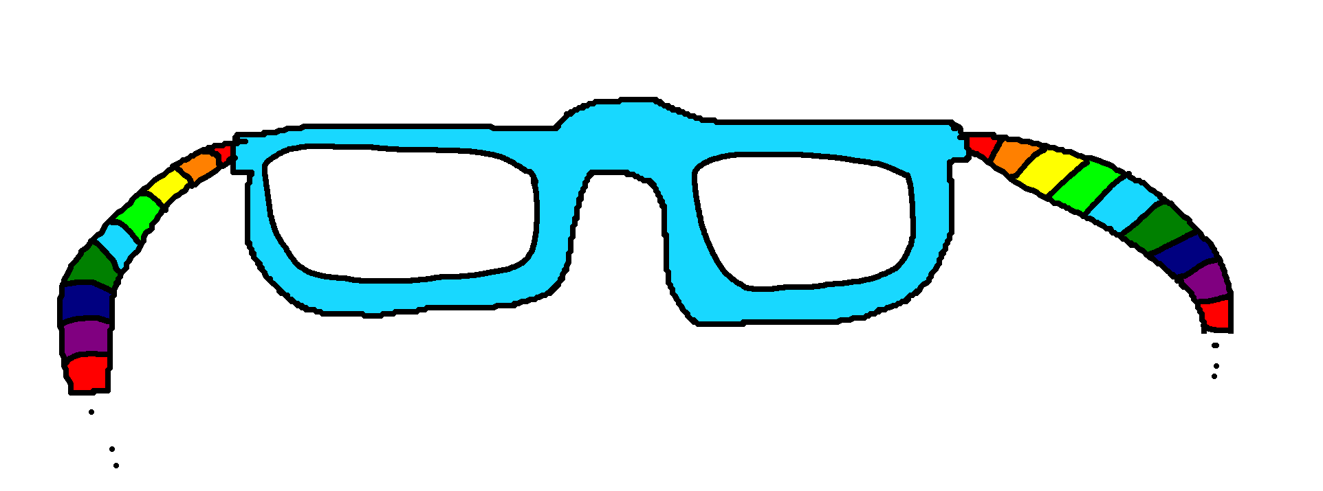 lightblue glasses with rainbow bügeln